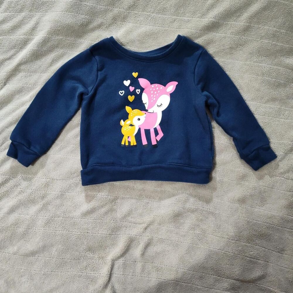 Garanimals navy blue sweatshirt with cute deer design 18 months
